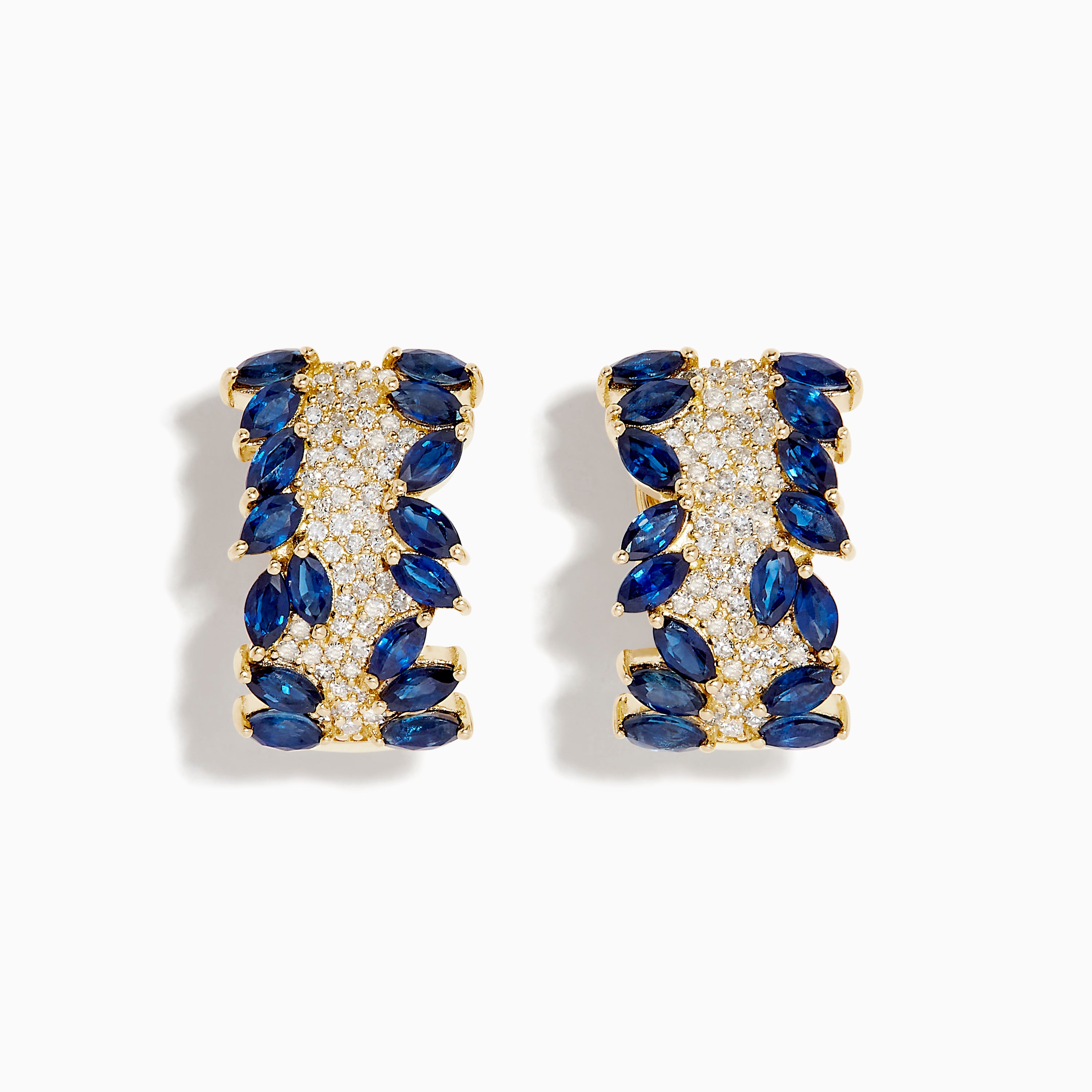 Effy Royale Bleu 14K Yellow Gold Sapphire and Diamond Earrings
