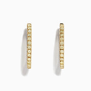 The Canare 14K Yellow Gold Yellow Diamond 7/8 Hoop Earrings, 0.57 TCW, are shown vertically against a white background with soft shadows.