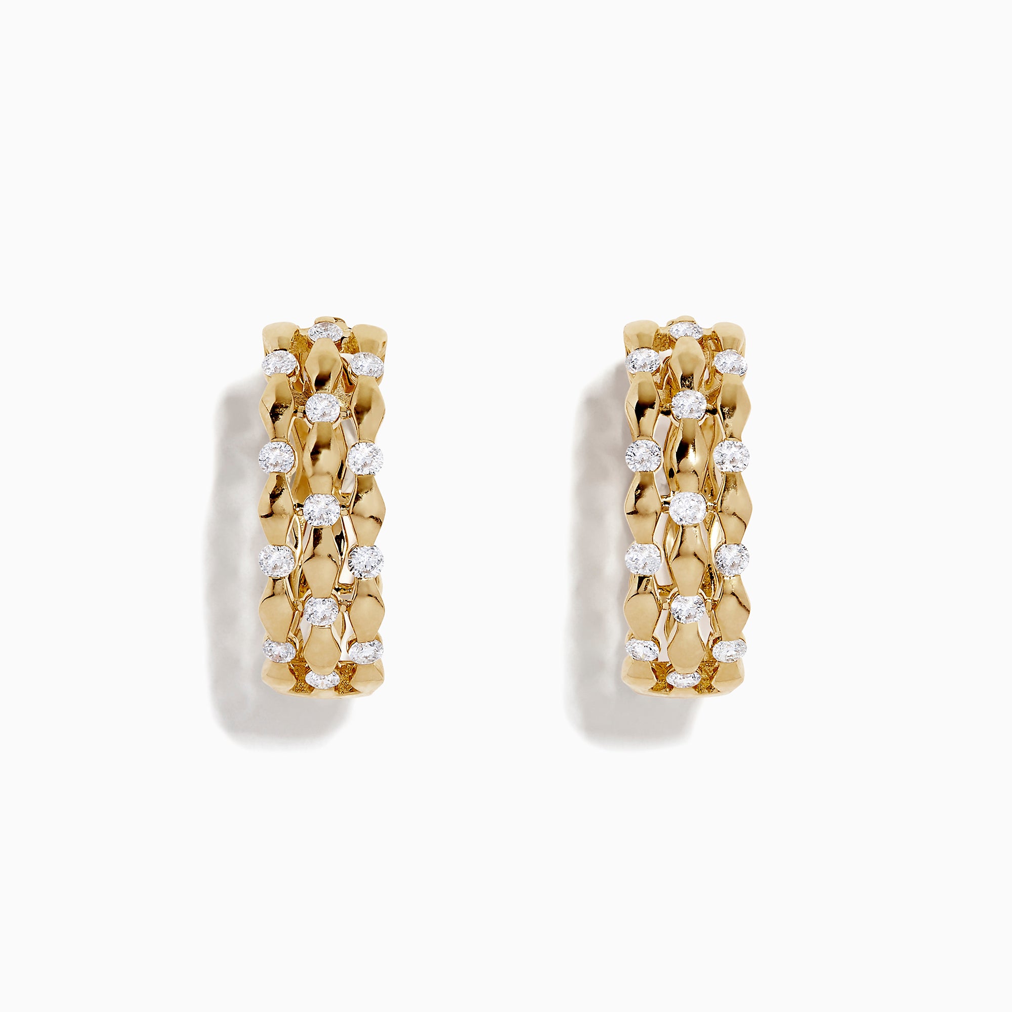 Effy D'Oro 14K Yellow Gold Diamond Huggie Hoop Earrings, 0.76 TCW
