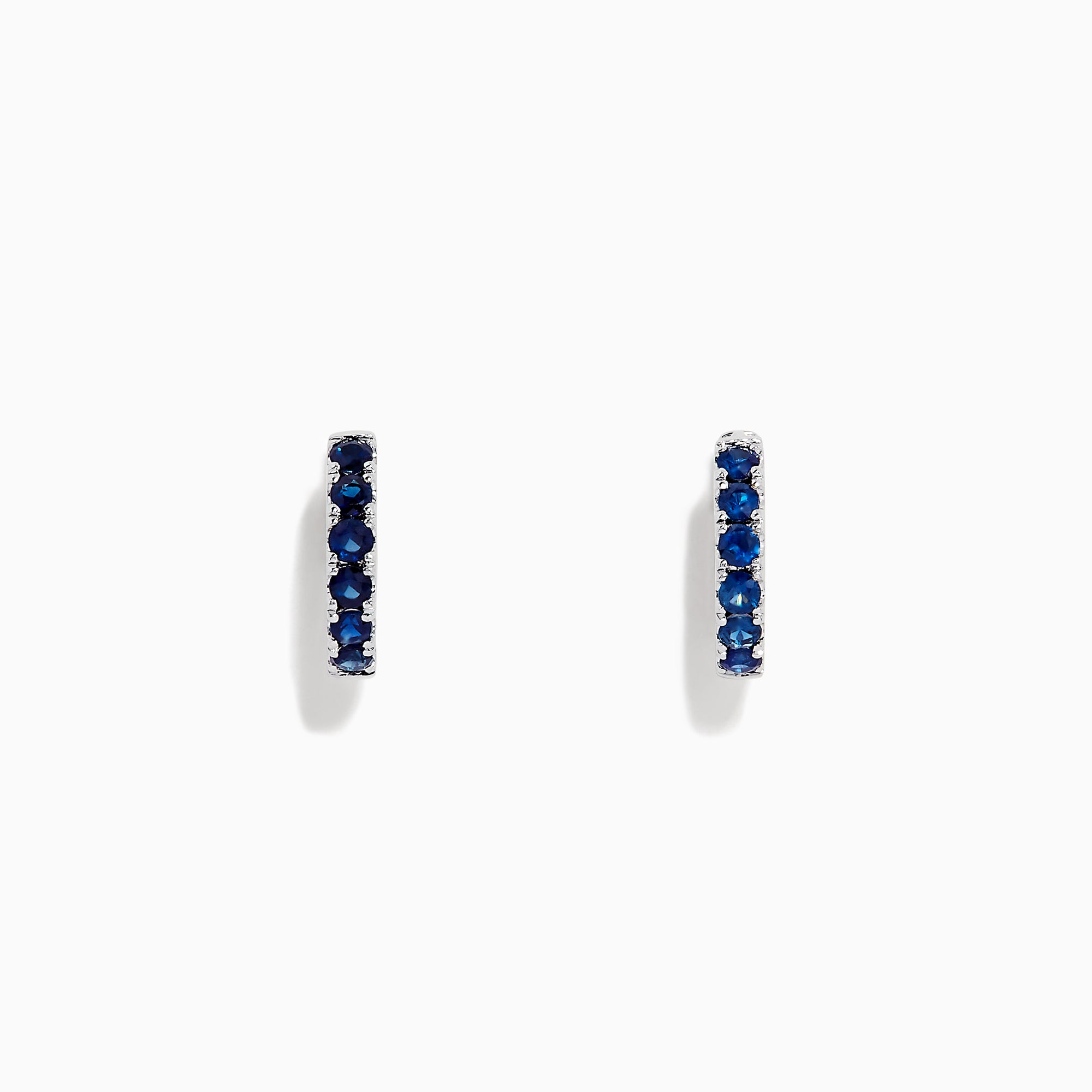 Royale Bleu 14K Gold Blue Sapphire Huggie Earrings, 0.57 TCW, displayed against a plain white background.