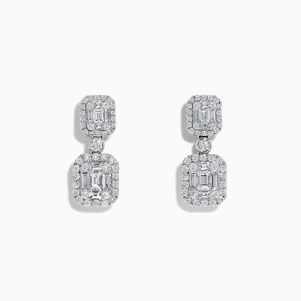 Effy Classique 14K White Gold Diamond Drop Earrings