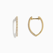 The DOro 14K Yellow Gold 3/4 Diamond Hoop Earrings feature small round diamonds totaling 0.31 TCW, shown on a plain white background.
