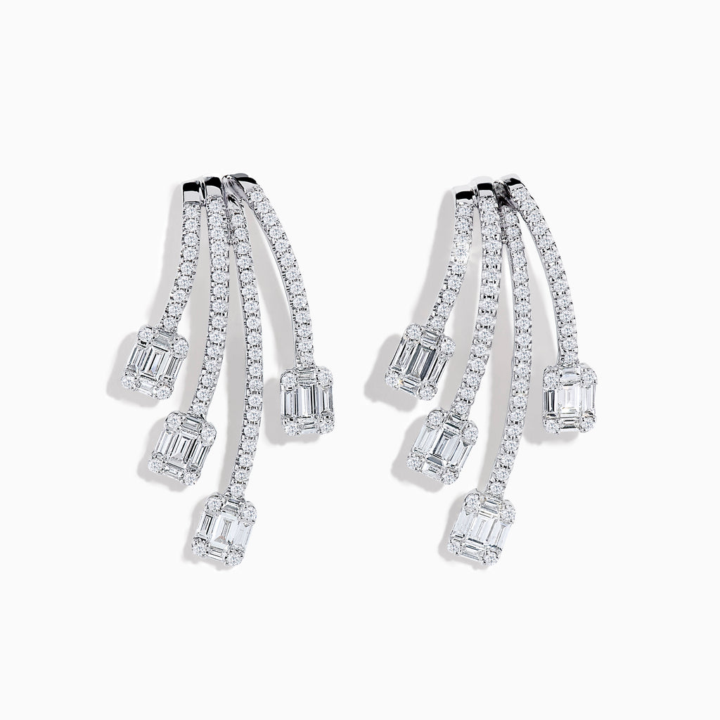 Effy Classique 14K White Gold Diamond Earrings