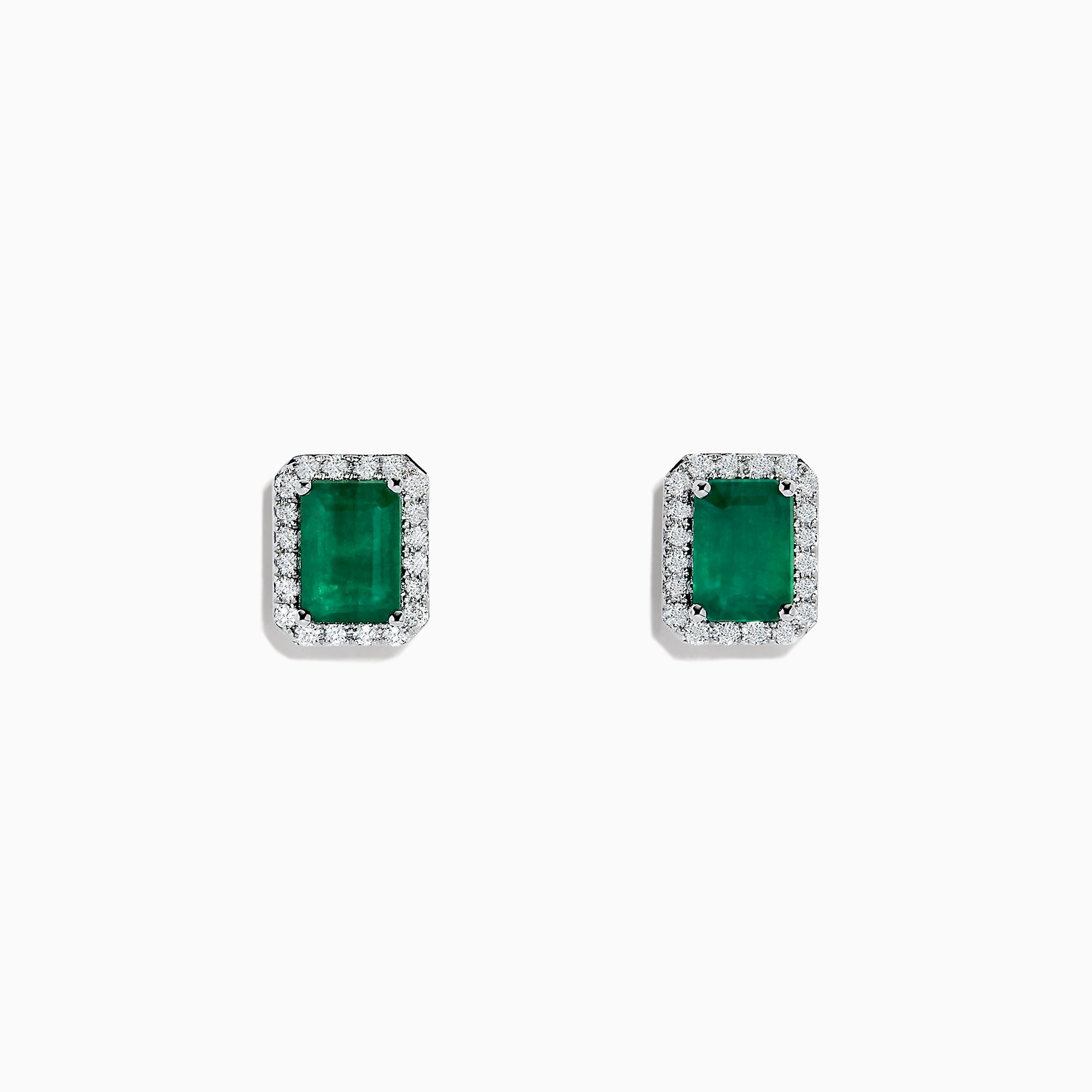 Effy Brasilica 14K White Gold Emerald and Diamond Earrings, 2.15 TCW