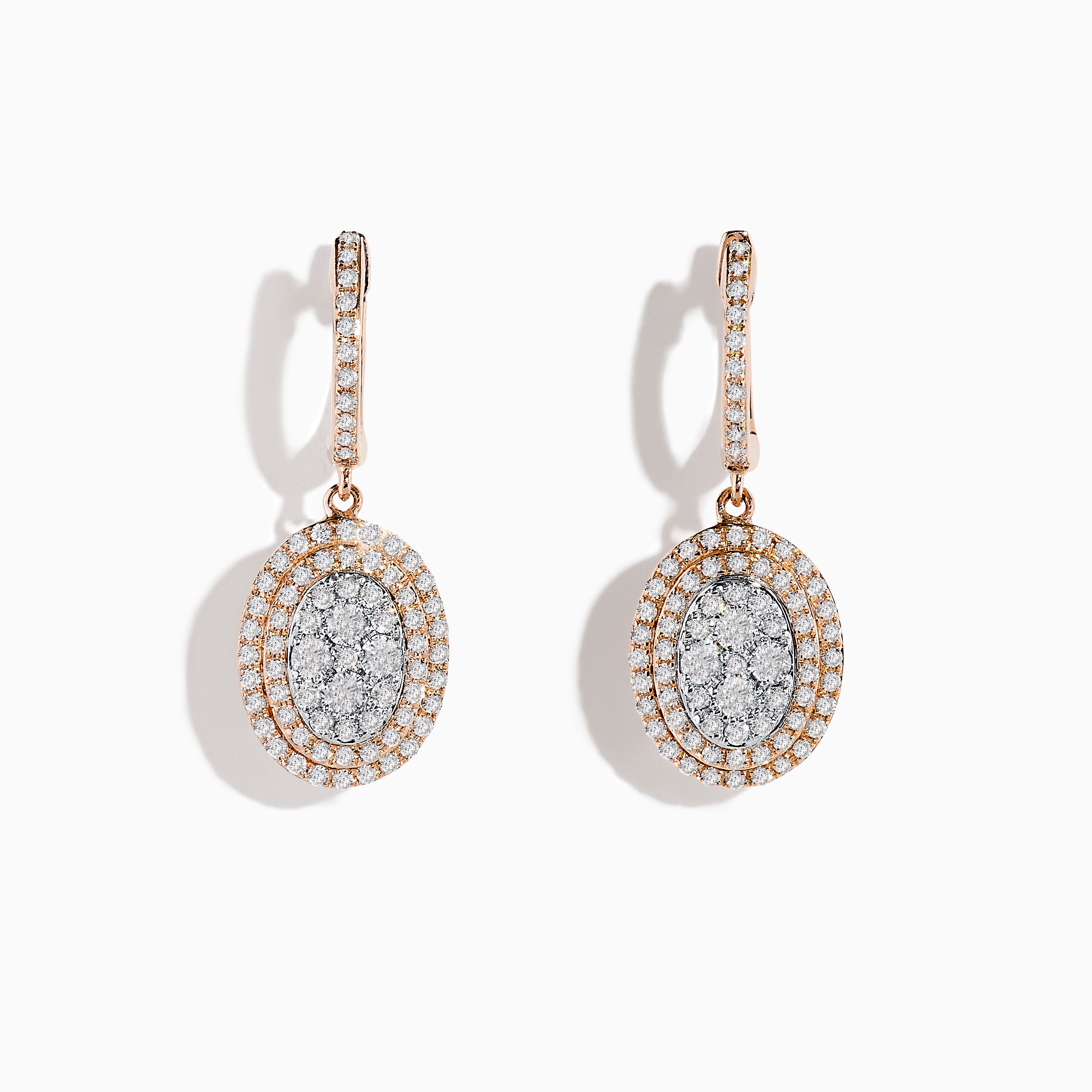 Effy 14K Two-Tone Gold Diamond Drop Earrings