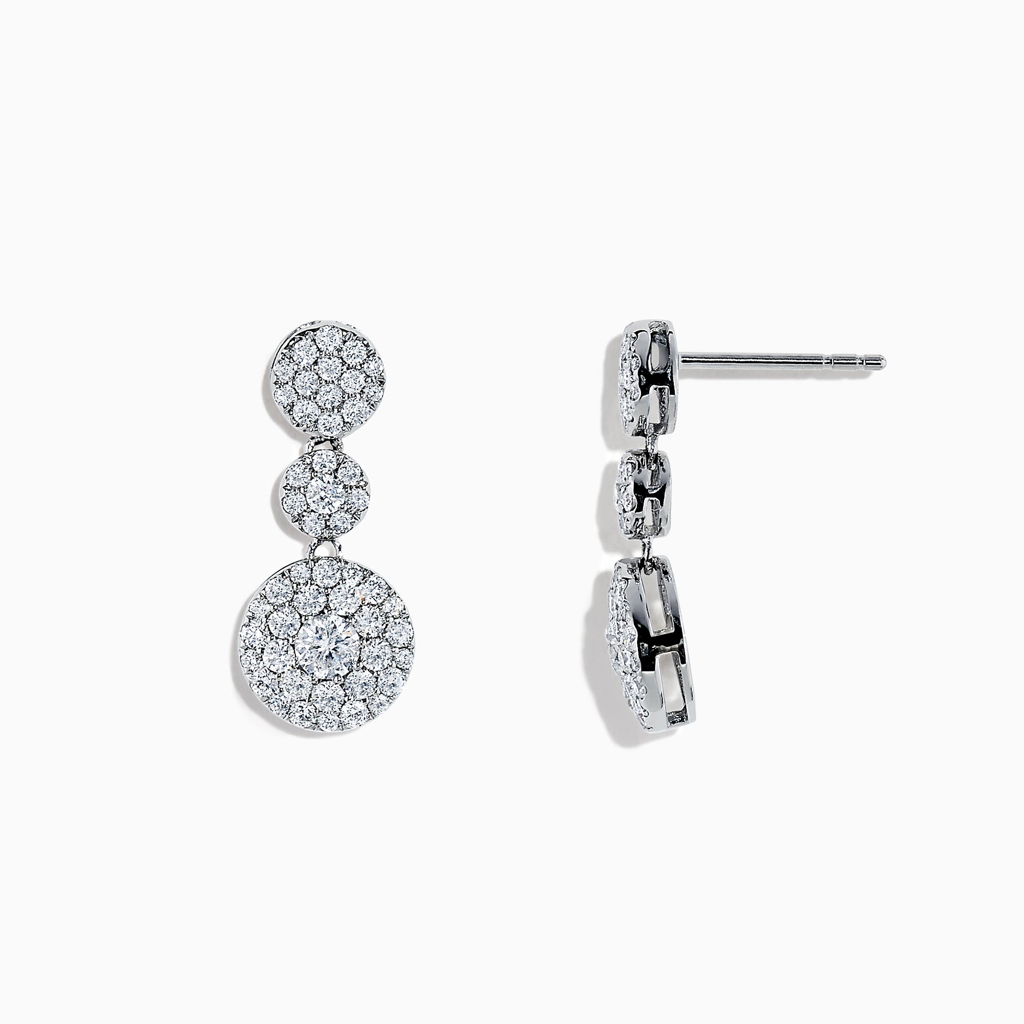 Effy Bouquet 14K White Gold Diamond Drop Earrings, 1.29 TCW