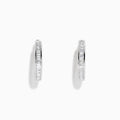 A pair of 14K White Gold 7/8 Diamond Hoop Earrings 0.49 TCW, featuring sparkling diamonds in hoop settings, displayed against a plain white background.