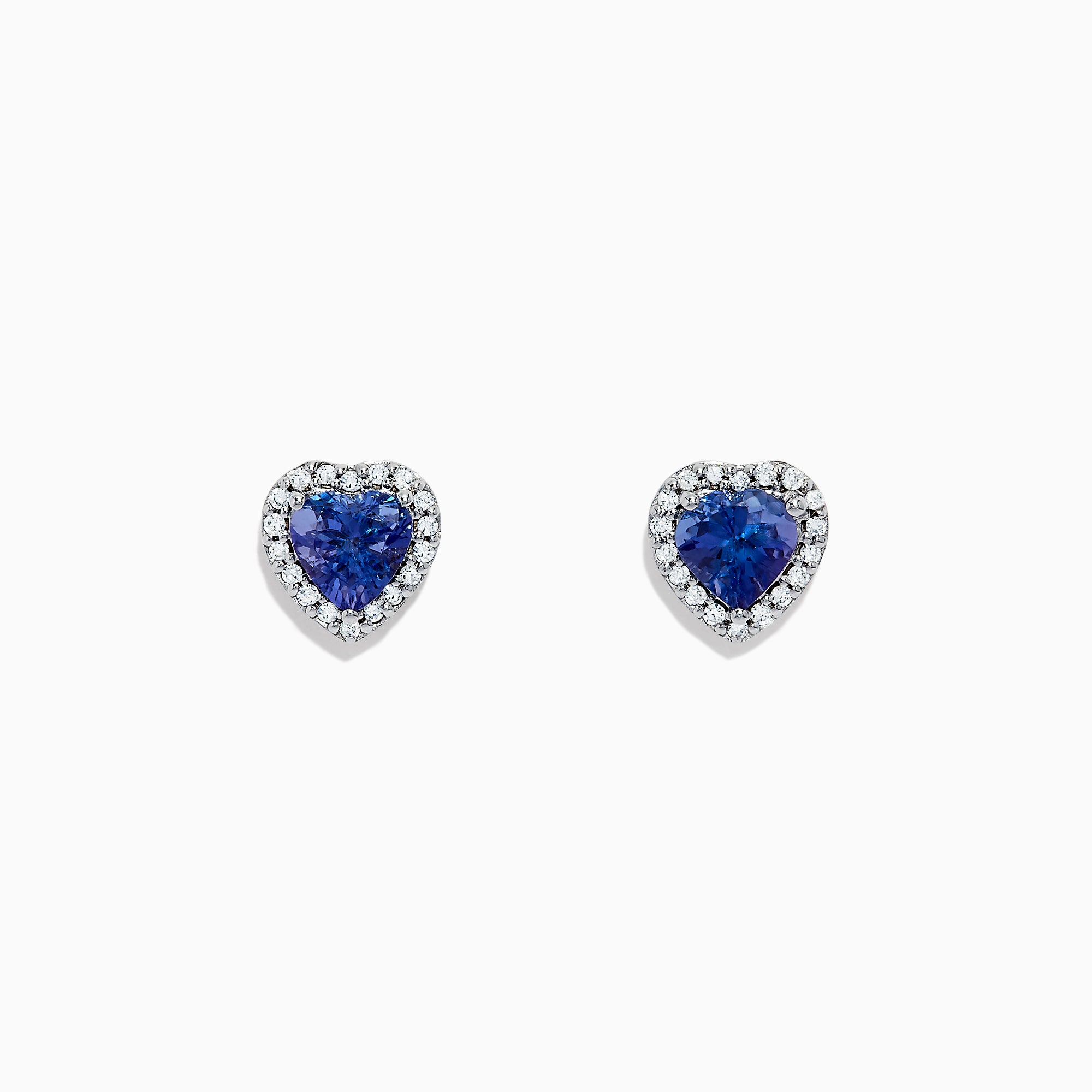 Nahla Siri 14K White Gold Tanzanite and Diamond Heart Earrings
