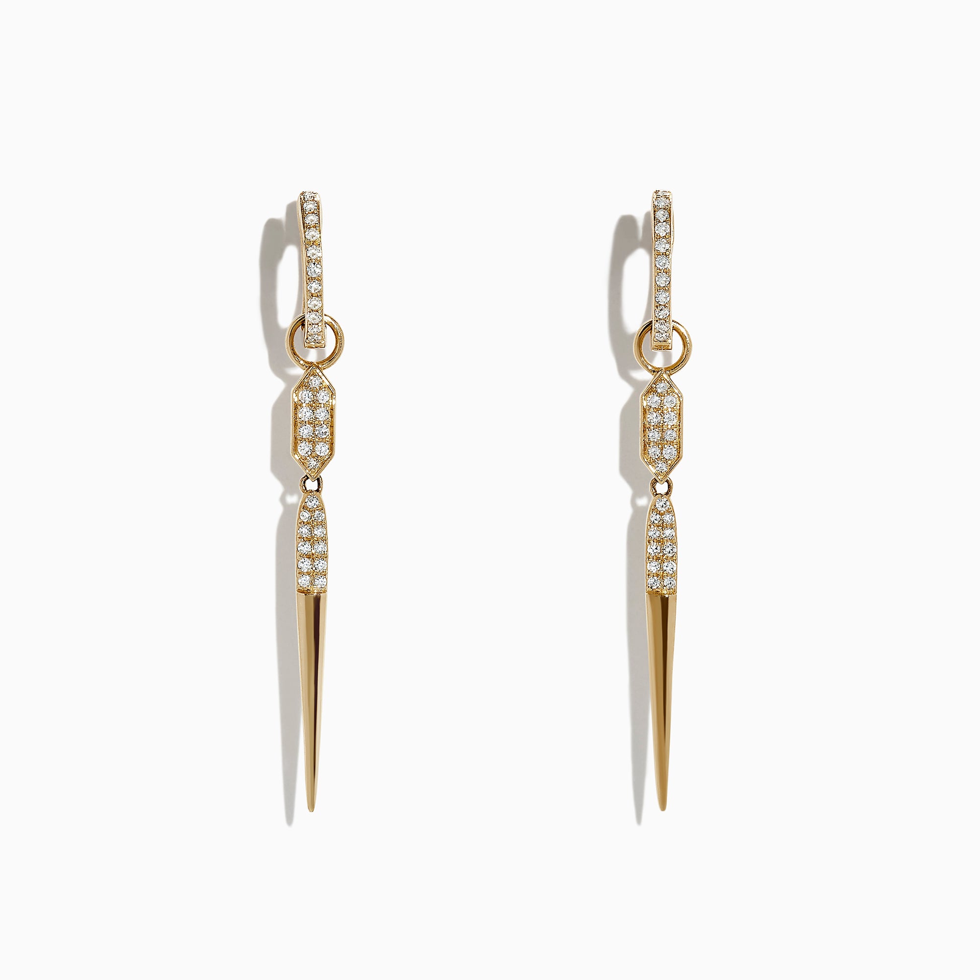 Effy D'Oro 14K Yellow Gold Diamond Vertical Earrings, 0.29 TCW