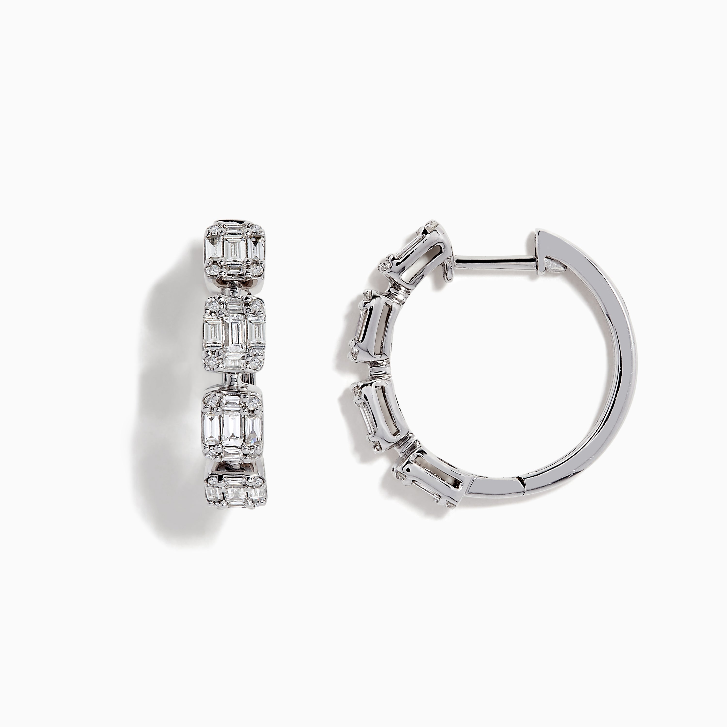 Effy Classique 14K White Gold Diamond Hoop Earrings, 0.77 TCW