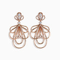 The Pave Rose 14K Gold Diamond Fashion Statement Earrings are elegant pieces crafted in 14K gold, featuring intricate designs and sparkling white diamonds for a stunning look.