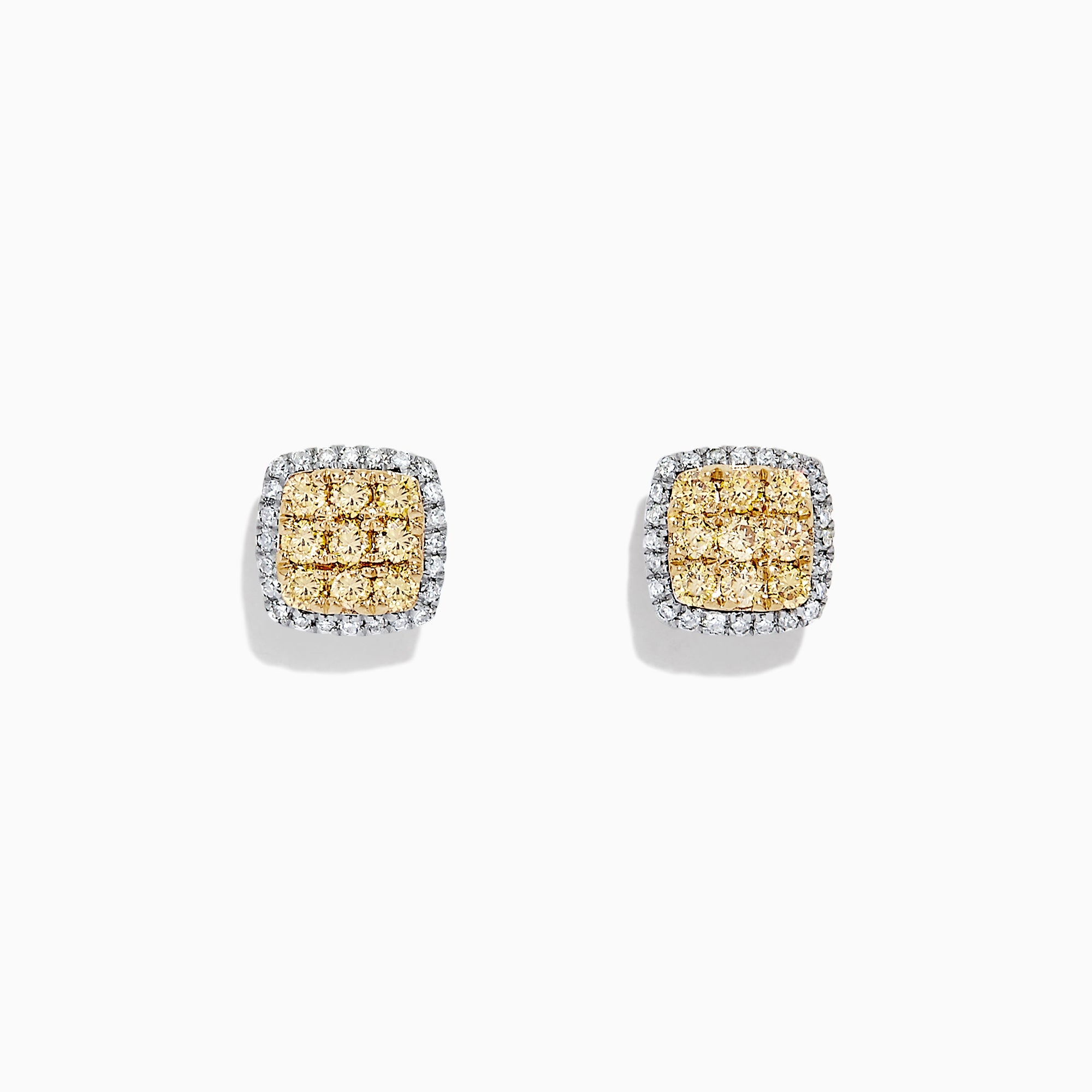Effy 14K 2-Tone Gold Yellow and White Diamond Earrings, 0.50 TCW