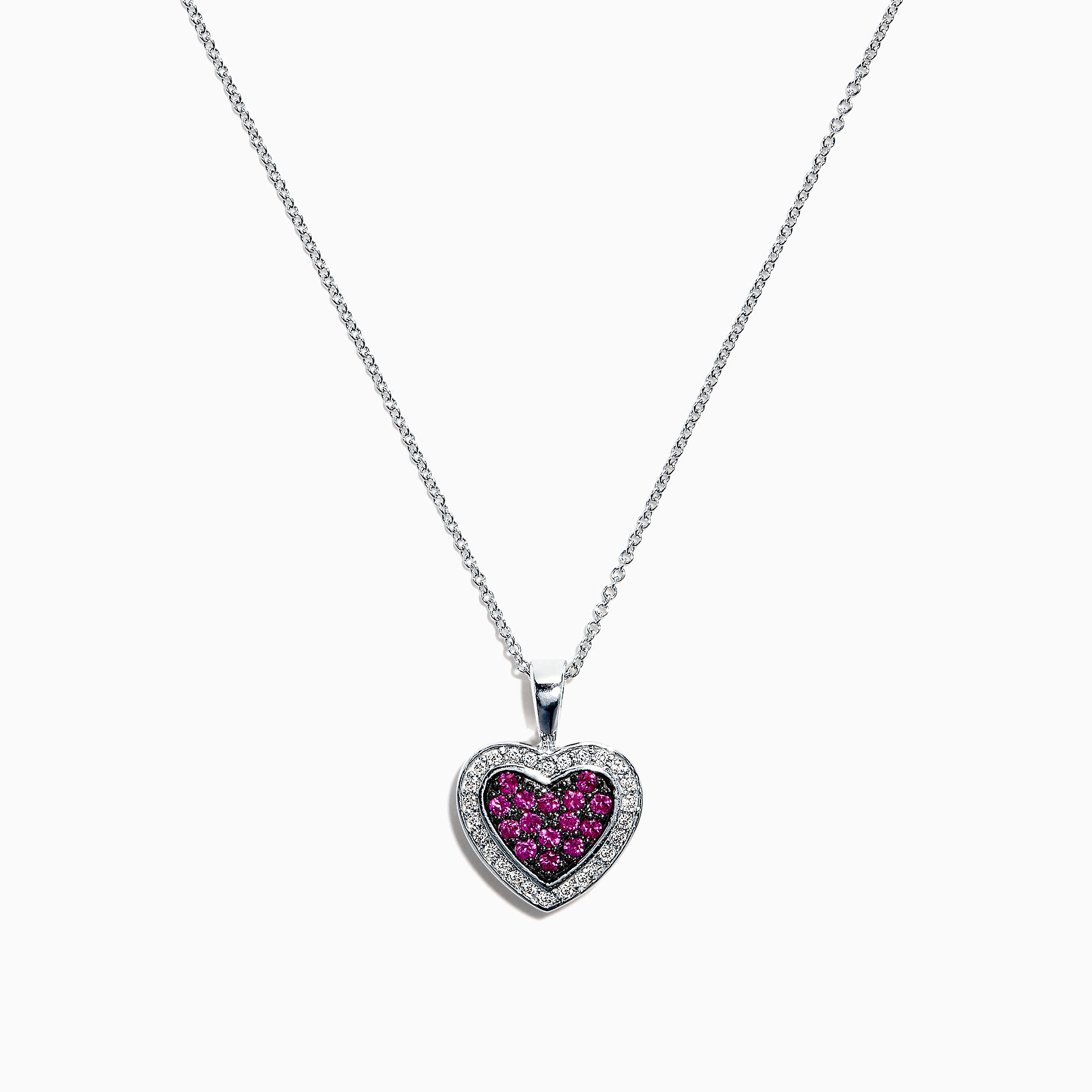 Effy 925 Sterling Silver Diamond Heart Necklace, 0.15 TCW – effyjewelry.com