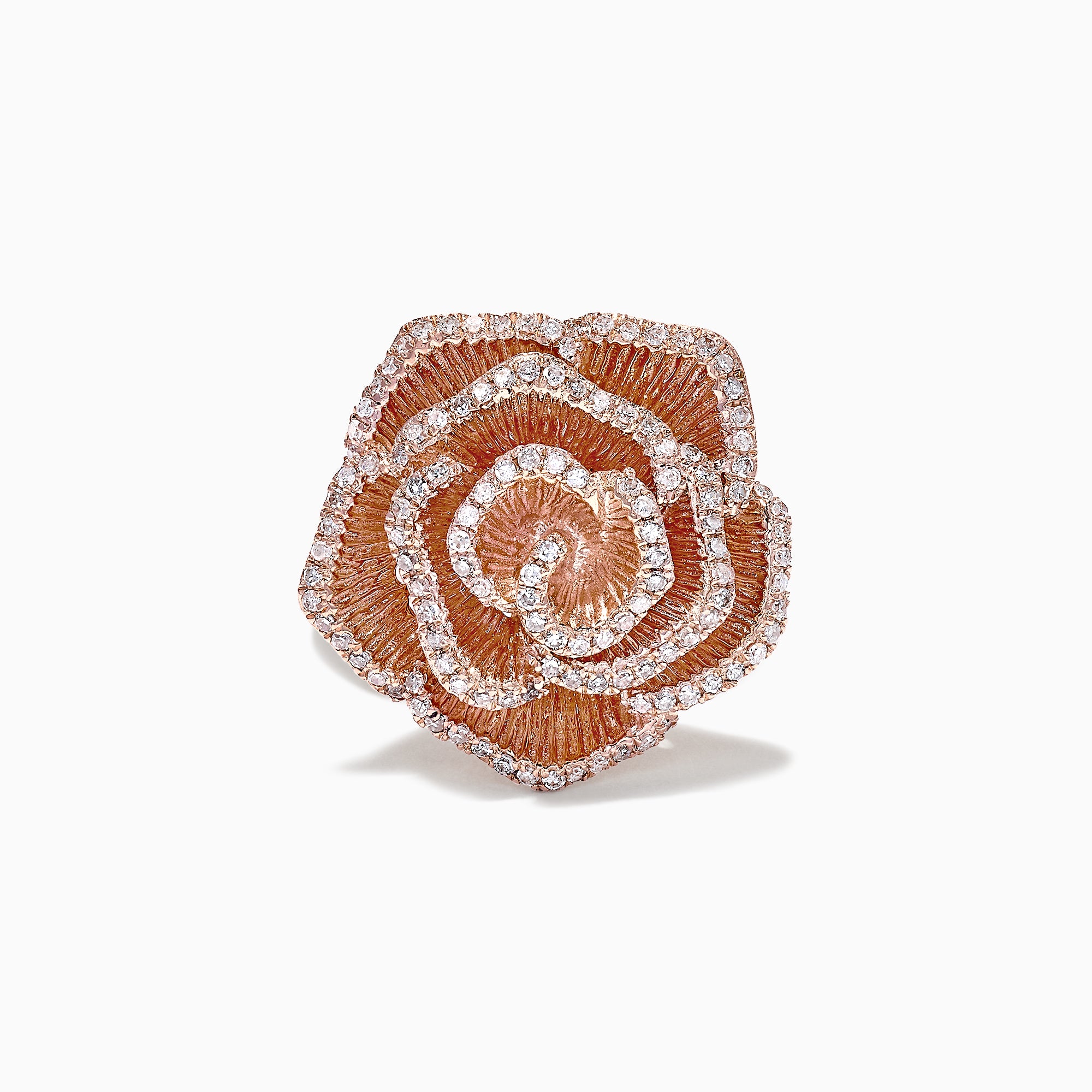 Effy 14K Rose Gold Diamond Flower Ring, 0.50 TCW