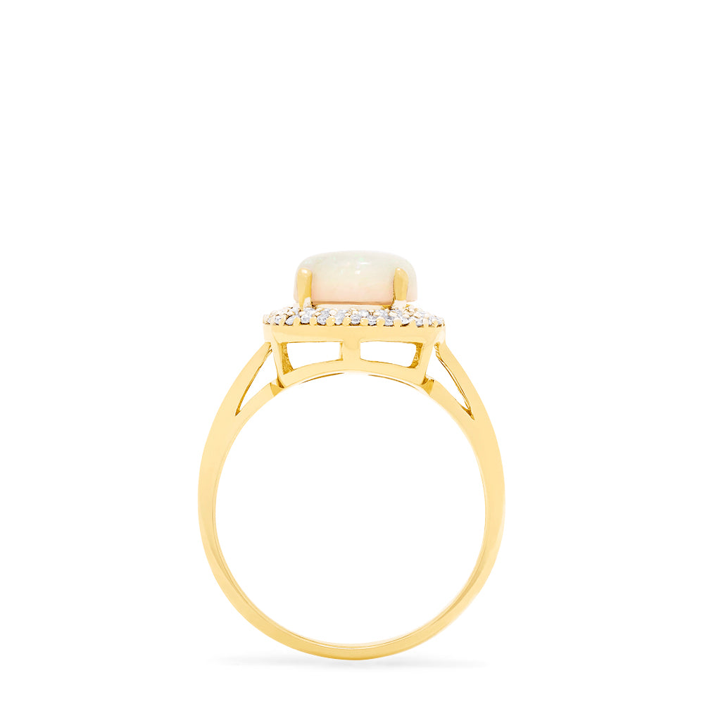 Effy Aurora 14K Yellow Gold Opal and Diamond Ring, 1.19 TCW