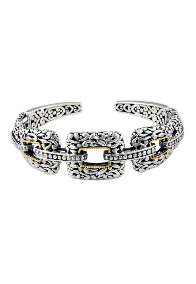 Effy 925 Sterling Silver and 18K Yellow Gold Bangle