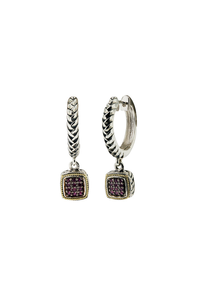 Effy 925 Sterling Silver and 18K Gold Ruby Earrings