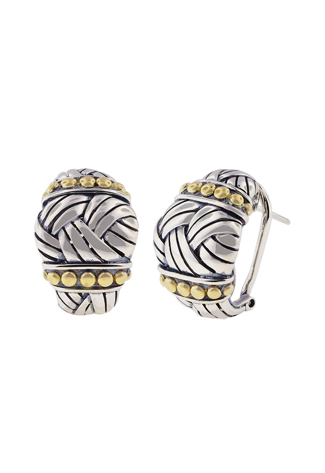 Effy 925 Classic Sterling Silver and 18K Yellow Gold Earrings