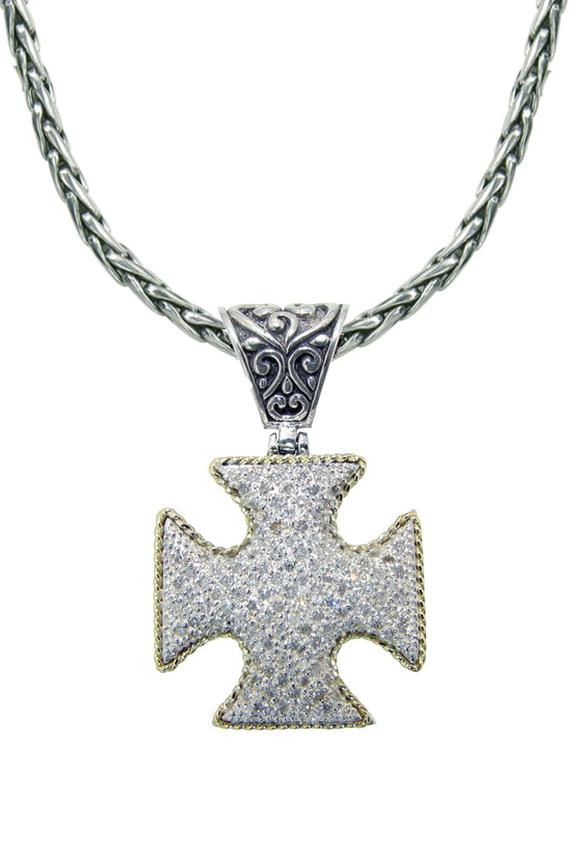 Balissima S. Silver & 18K Gold Diamond Cross Pendant