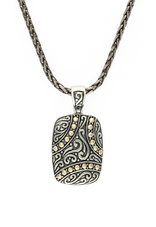 Effy 925 Sterling Silver and 18K Gold Dog Tag Pendant