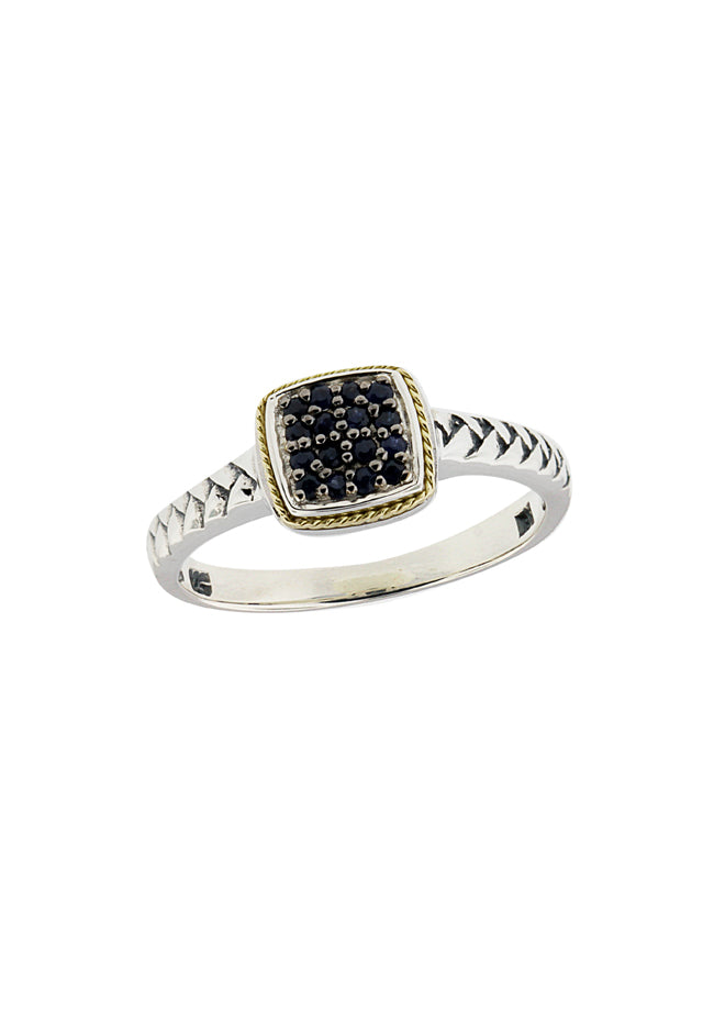 Effy 925 Sterling Silver & 18K Gold Blue Sapphire Ring