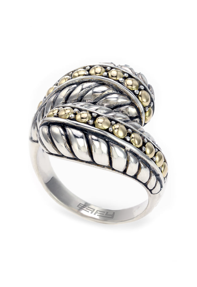 Effy 925 Classic Sterling Silver and 18K Yellow Gold Ring
