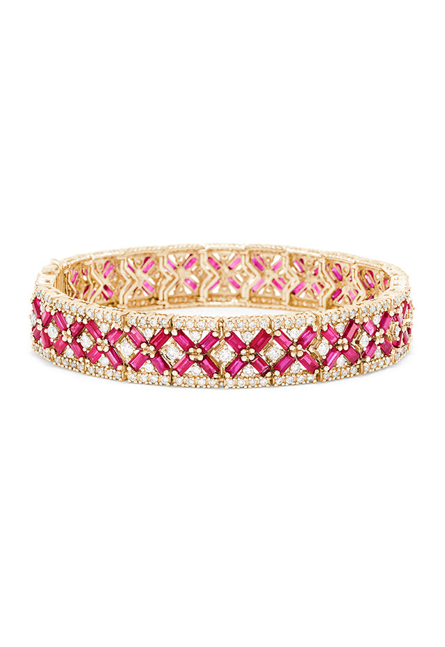 14K Yellow Gold Ruby and Diamond Bracelet, TCW –