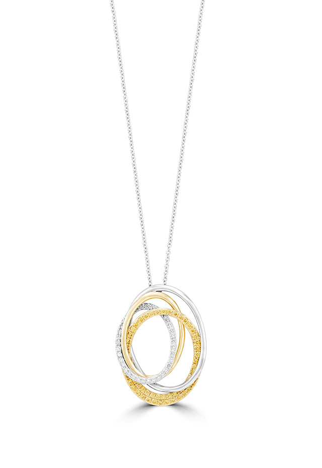 Effy Canare 14K 2-Tone Gold Yellow and White Diamond Pendant, 0.45 TCW