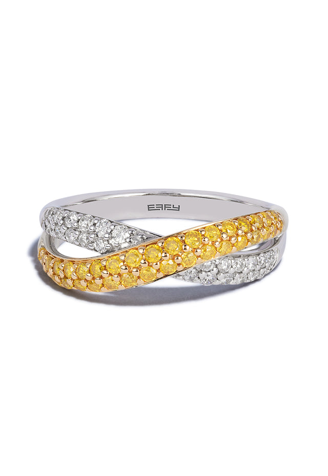 Effy Canare 14K 2-Tone Gold Yellow and White Diamond Ring, 0.60 TCW