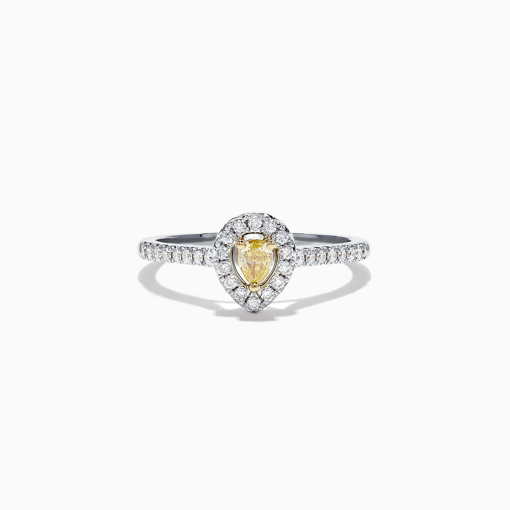 Effy Canare 18K Two Tone Gold Yellow and White Diamond Ring, 0.36 TCW