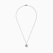 The Pave Classica 14K White Gold Diamond Star Pendant, 0.26 TCW, features a sparkling diamond star on a delicate white gold chain, set against a white background.
