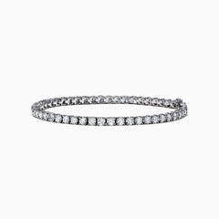 A Pave Classica 14K White Gold Diamond Tennis Bracelet, 4.90 TCW, featuring a single row of round diamonds set closely together for brilliant sparkle.