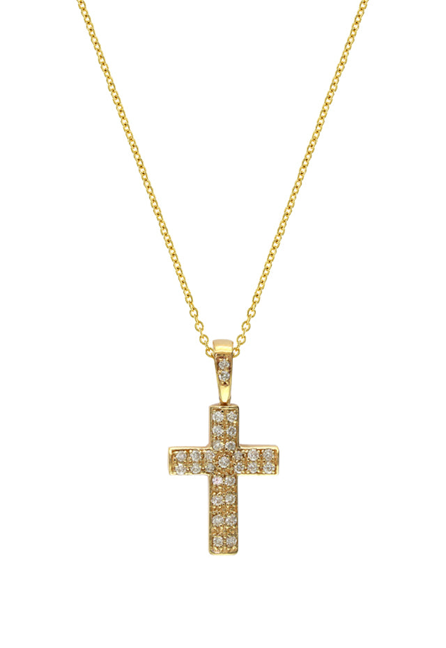Effy D'Oro 14K Yellow Gold Diamond Cross Pendant, 0.21 TCW