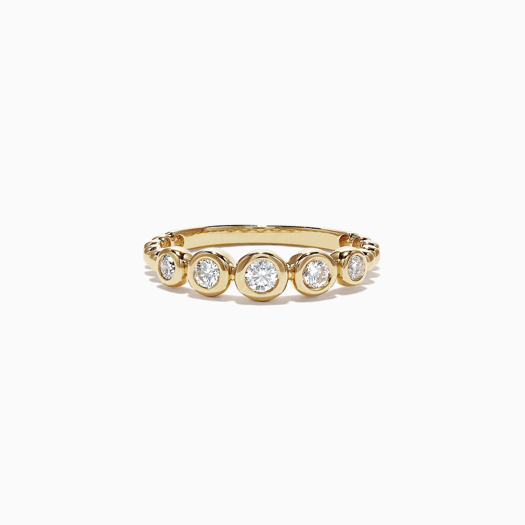 Effy D'Oro 14K Yellow Gold Bezel Set Diamond Ring, 0.33 TCW