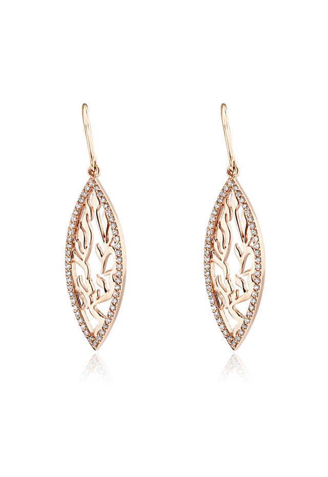 Effy 14K Rose Gold Diamond Shema Hook Earrings, 0.49 TCW