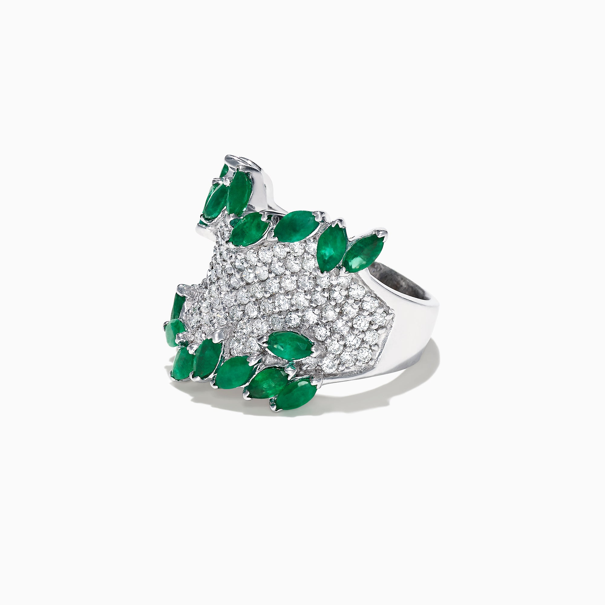 Effy Brasilica 14K White Gold Emerald and Diamond Ring, 3.95 TCW