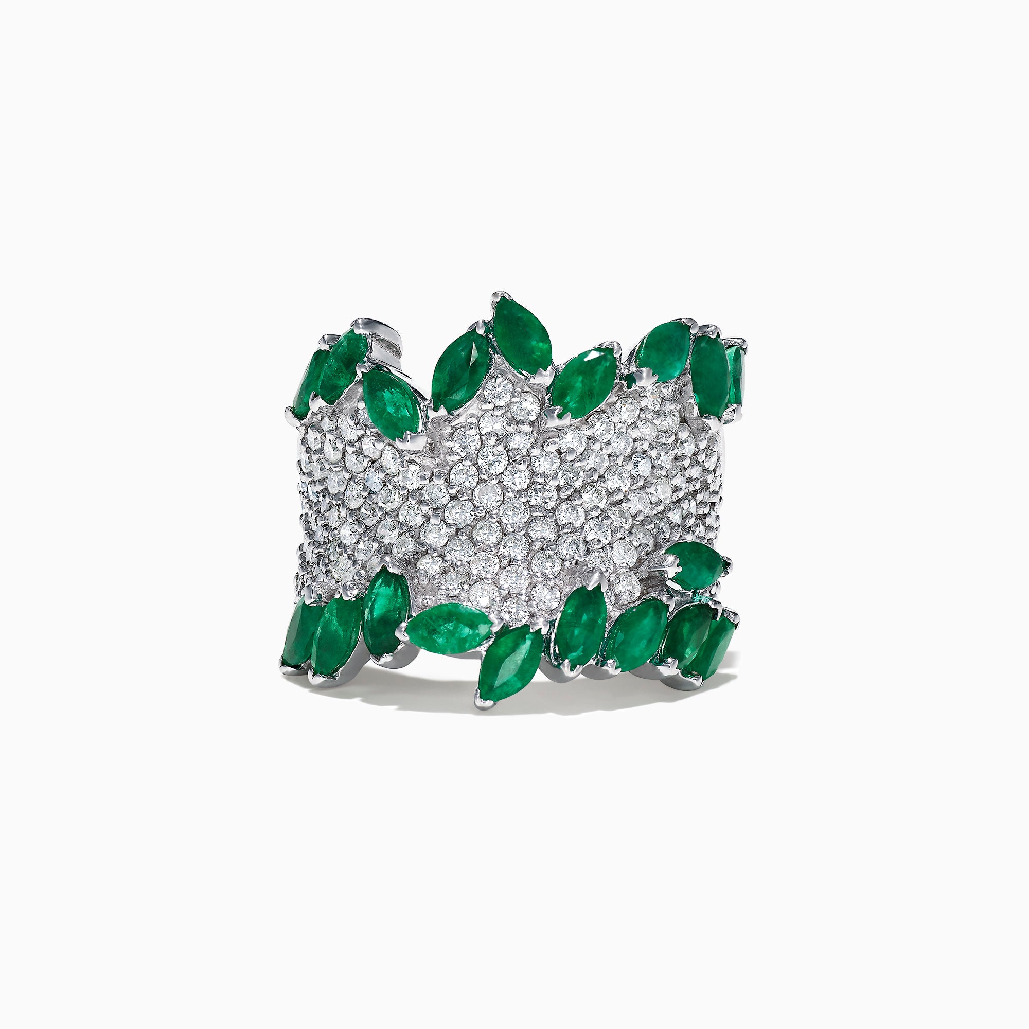 Effy Brasilica 14K White Gold Emerald and Diamond Ring, 3.95 TCW