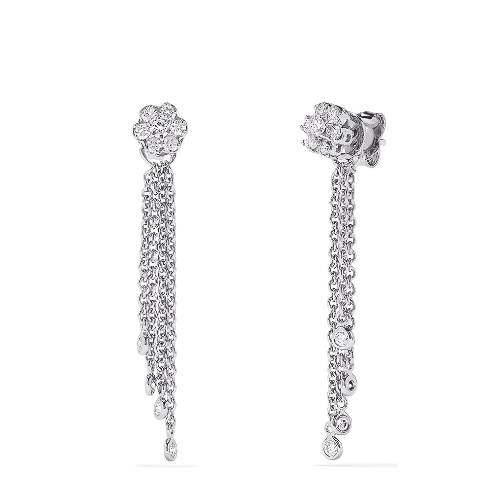 Effy Bouquet 14K White Gold Diamond Tassel Earrings, 0.53 TCW