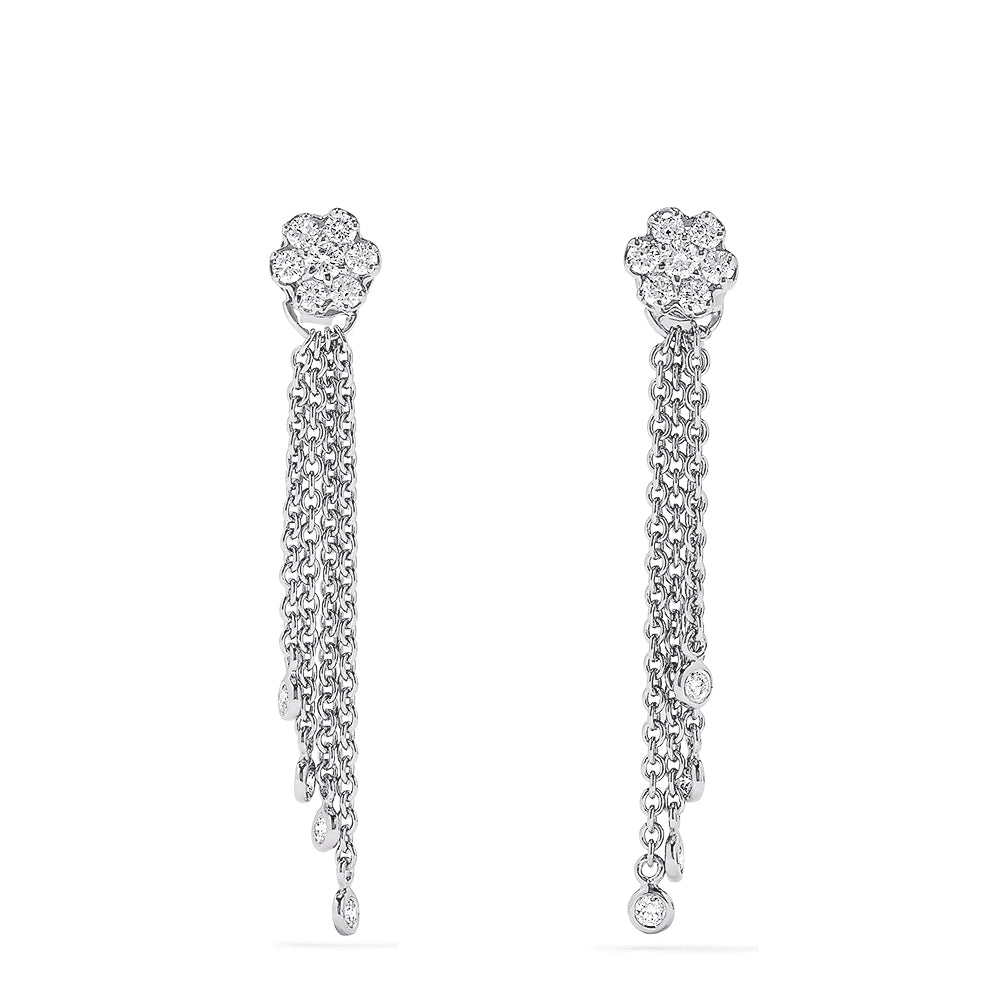 Effy Bouquet 14K White Gold Diamond Tassel Earrings, 0.53 TCW