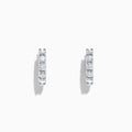 A pair of Pave Classica 14K White Gold 5/8 Diamond Hoop Earrings, 0.98 TCW, shown on a plain white background.
