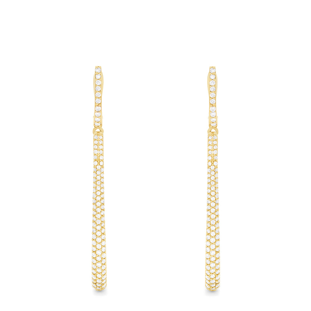 Effy D'Oro 14K Yellow Gold Diamond Drop Hoop Earrings, 2.08 TCW
