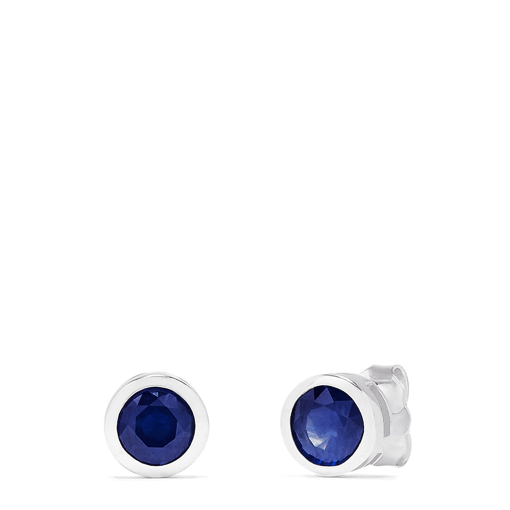 Effy Royale Bleu 14K White Gold Blue Sapphire Stud Earrings, 1.14 TCW