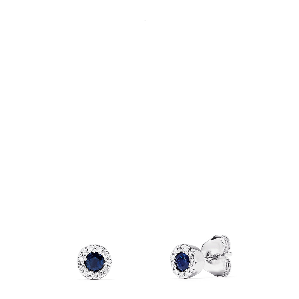 Effy Royale Bleu 14K White Gold Sapphire & Diamond Stud Earrings, 0.47 TCW