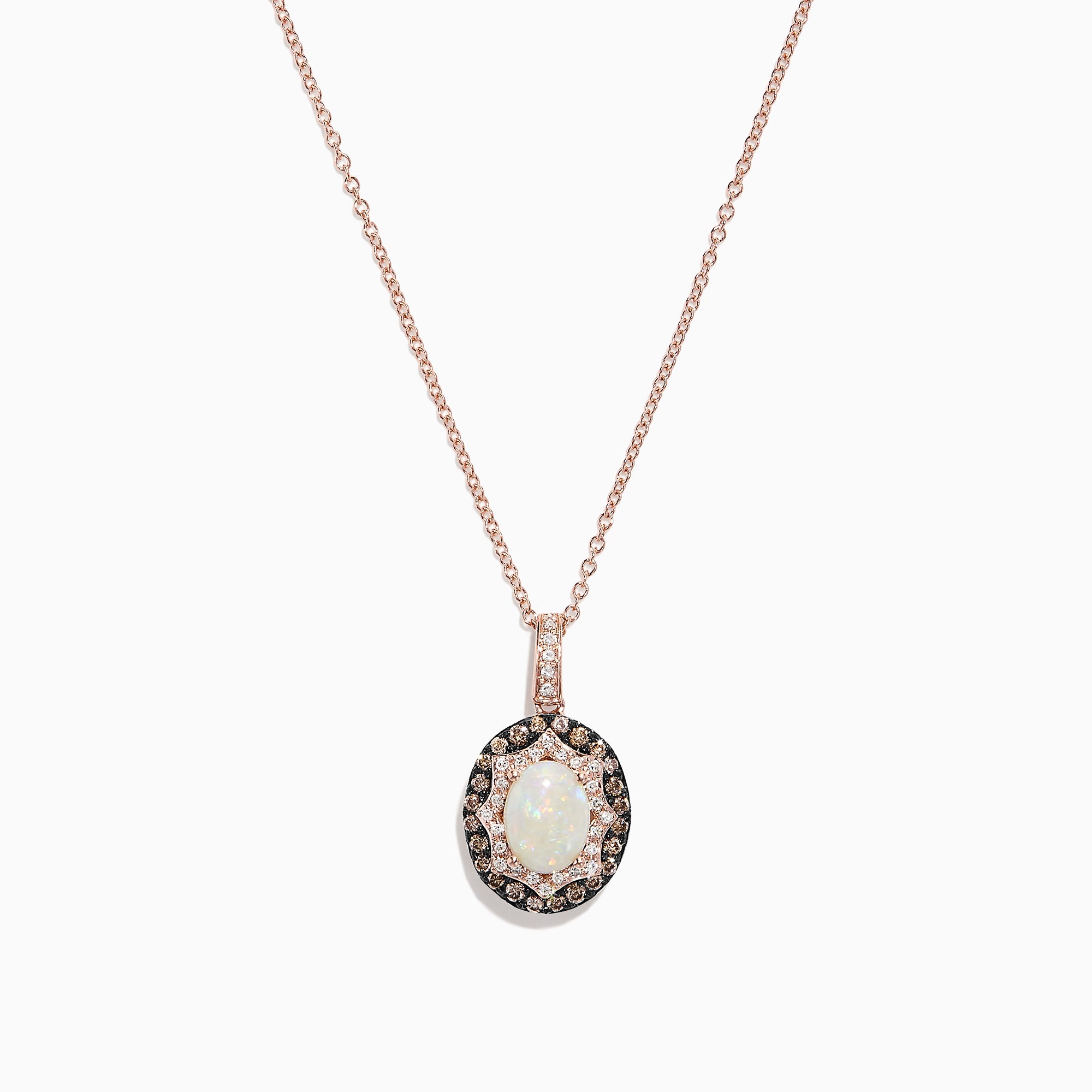 Effy 14K Rose Gold Opal and Diamond Pendant, 1.05 TCW