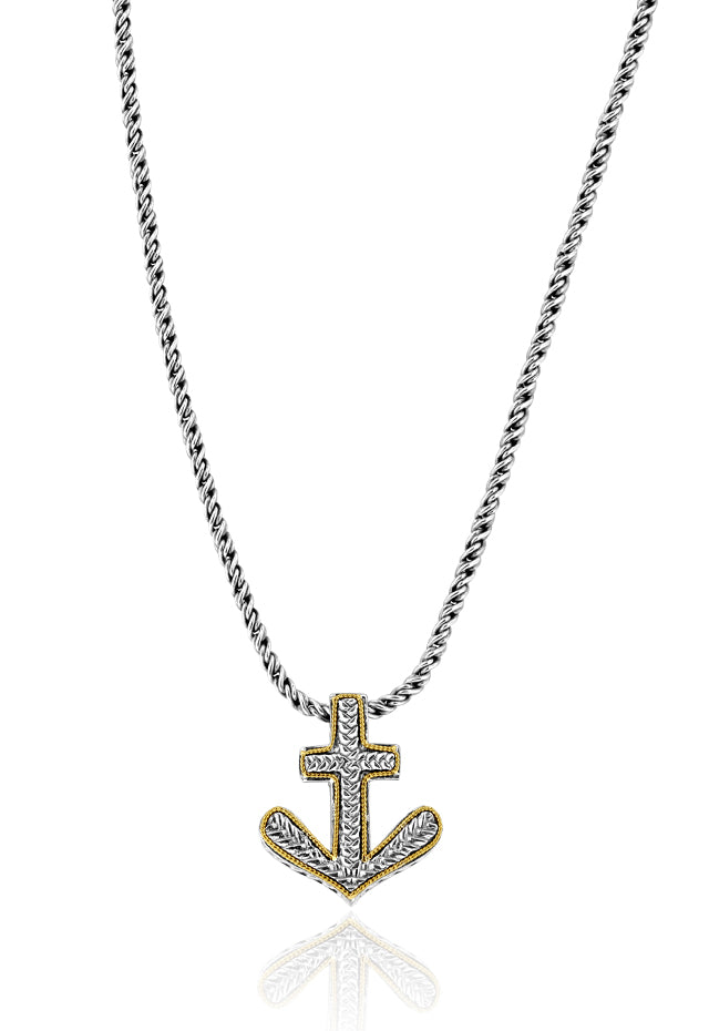 EFFY 14K DIamond and Sapphire Anchor Pendant Necklace in United States