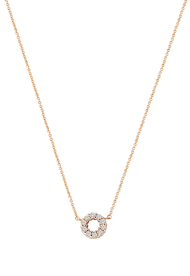 Effy 14K Rose Gold Diamond Circle Pendant, 0.25 TCW