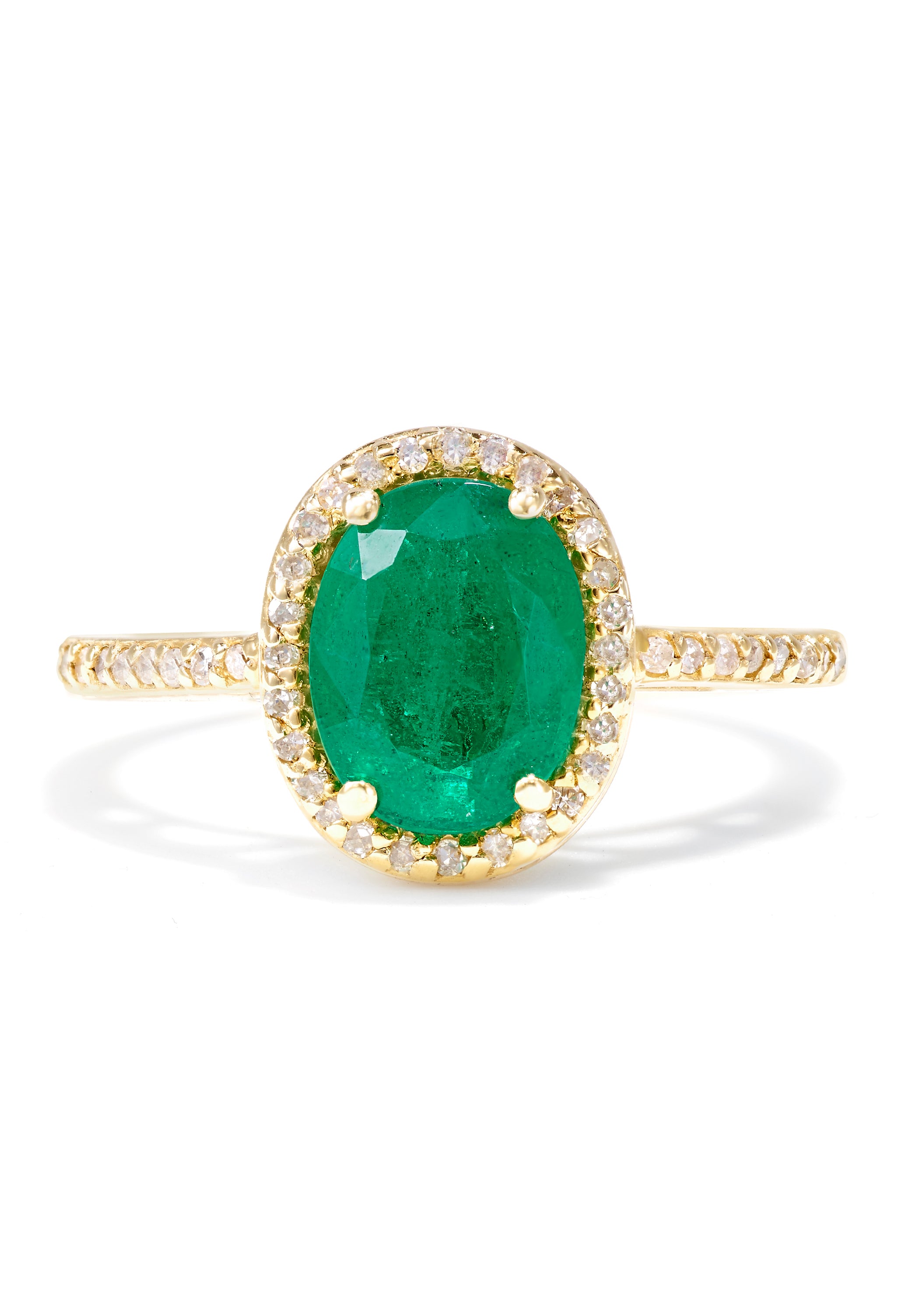 Effy 14K Yellow Gold Emerald and Diamond Ring, 1.69 TCW