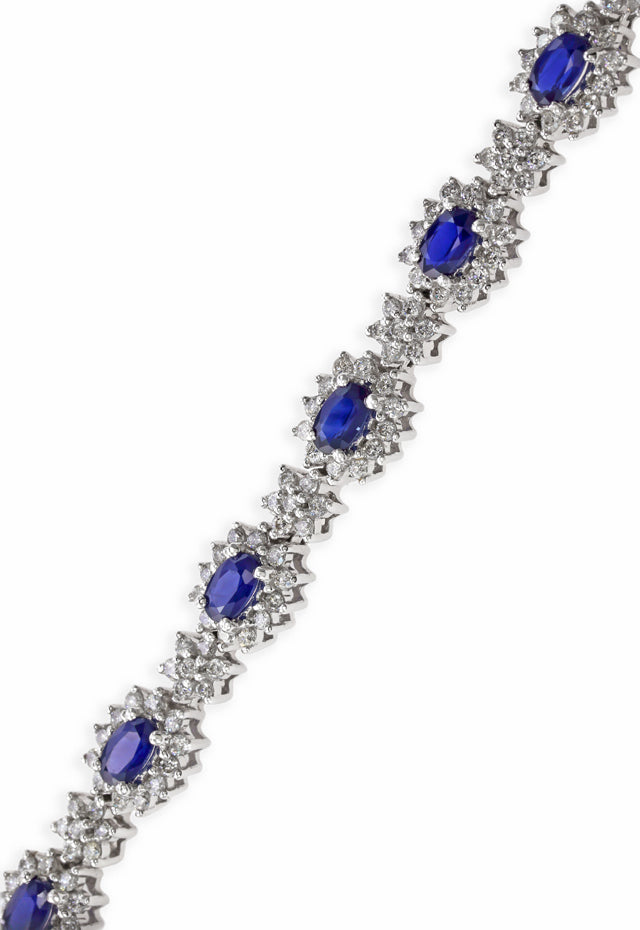 Gemma Blue Sapphire & Diamond Bracelet, 6.50 TCW