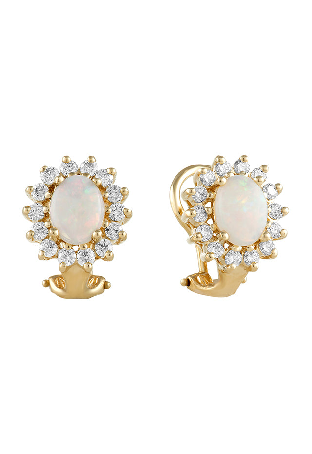 Effy Aurora 14K Yellow Gold Opal and Diamond Earrings, 2.24 TCW