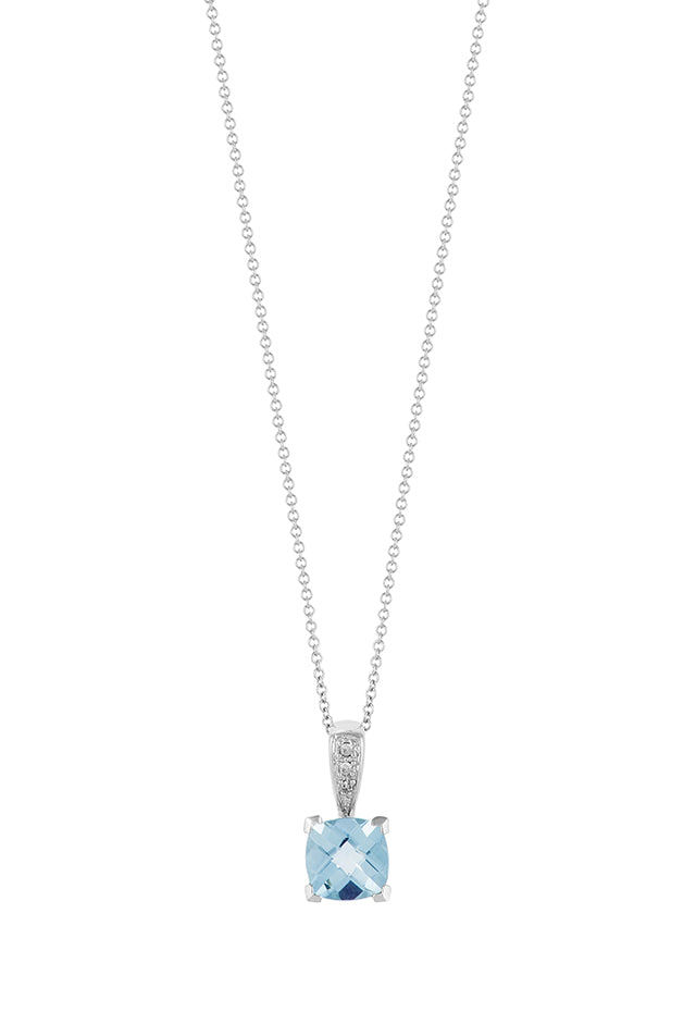 Effy Aquarius 14K White Gold Aquamarine and Diamond Pendant, 1.31 TCW